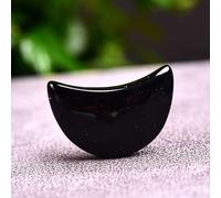 1 pieza de piedra de cristal natural en forma de luna colorida mascota pulido regalo uso colección y decoración del hogar, obsidiana