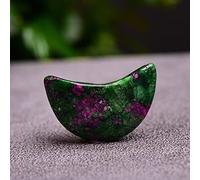 1 pieza de piedra de cristal natural en forma de luna colorida mascota pulido regalo uso colección y decoración del hogar, piedra verde