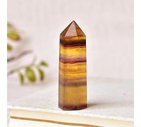 1 pieza de piedra natural, fluorita amarilla, punta de cristal, varita de cuarzo curativo, decoración del hogar, obelisco de Reiki, pulido, 50-80mm, piedra energética, fluorita amarilla_50-60mm