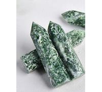 1 pieza de piedra natural Qing Hai Cui Jade Crystal Point Cuarzo Mineral Stone Healing Obelisk Wand Decoración para el hogar Regalos de bricolaje Decoración Reiki-Green army_50-60mm