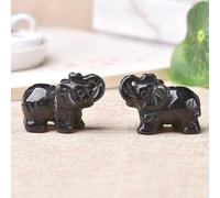 1 pieza de piedras naturales de elefante tallado a mano, piedra mineral de piedra mineral para decoración del hogar, obsidiana, 1 pieza