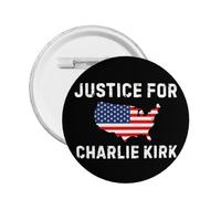 1 pieza de pines y broches conmemorativos de Charlie Kirk, con el lema "Justicia para Charlie Kirk" (1993-2025).