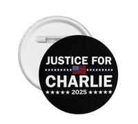 1 pieza de pines y broches conmemorativos de Charlie Kirk, con el lema "Justicia para Charlie Kirk" (1993-2025).