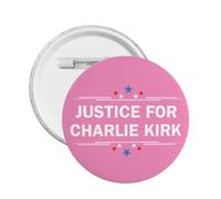 1 pieza de pines y broches conmemorativos de Charlie Kirk, con el lema "Justicia para Charlie Kirk" (1993-2025).