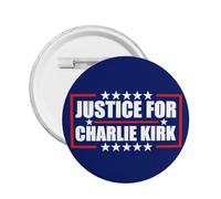 1 pieza de pines y broches conmemorativos de Charlie Kirk, con el lema "Justicia para Charlie Kirk" (1993-2025).