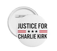 1 pieza de pines y broches conmemorativos de Charlie Kirk, con el lema "Justicia para Charlie Kirk" (1993-2025).