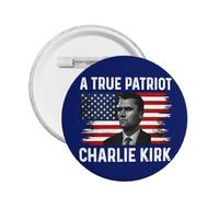 1 pieza de pines y homenaje conmemorativo a Charlie Kirk, un verdadero patriota, 1993-2025, insignias redondas, pines redondos para el pecho, broche decorativo.
