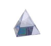 1 Pieza de pirámide de Cristal Transparente, poliedro, prismas, arcoíris, decoración de Vidrio, Adornos mágicos for el Escritorio y el hogar(80mm)