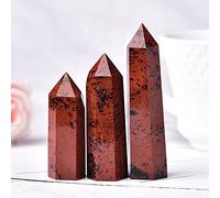 1 pieza de punto de cristal natural, obsidiana roja, columna hexagonal, cristal, cuarzo, Reiki, torre de obelisco, adorno mineral, decoración del hogar, regalo, obsidiana roja_50-60mm
