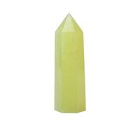 1 pieza de punto de cristal natural Xiuyan Jade Energy Healing Obelisco Torre de cuarzo Adorno de varita para decoración del hogar Pirámide de Reiki Regalo de bricolaje-Natural Xiuyan Jade_70-80mm