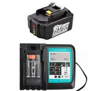 1 Pieza de Recambio de la batería de 18V BL1850B y 1 Pieza del Cargador DC18RC Compatible con Makita BL1850 BL1840 BL1850B-2 BL1820 LXT-400, Cargador Compatible con baterías de 14,4V-18V LXT