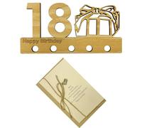 1 pieza de regalo de madera para manualidades de 18 años con 1 tarjeta de felicitación de papel kraft, divertida personalizada, regalo de dinero, regalo de cumpleaños único para niños, niñas