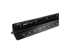 1 pieza de regla de escala de aleación de aluminio negro, regla de escala triangular de metal, adecuada para estudiantes, ingenieros, arquitectos