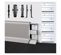 1 pieza de rodapié de aluminio - 49 1/5 pulgadas, protección de pared sin juntas for cocina, baño, oficina y pasillo(Light Grey,4cm)