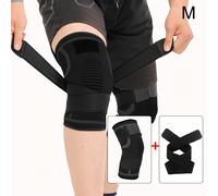 1 pieza de rodillera deportiva de nailon + correas, adecuada para hombres y mujeres para fijación de la articulación de la