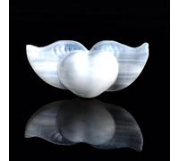 1 pieza de selenita blanca natural en bruto mineral espécimen de cristal Love Angel Shape Making Stone Plate Tallado Decoración del hogar Regalos