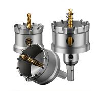 1 pieza de sierra de corona TCT con punta de carburo de tungsteno, broca de núcleo, herramientas de corte de cobalto para placa de acero inoxidable, hierro y metal, 62 mm