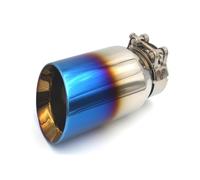 1 pieza de silenciador de escape de acero inoxidable para coche, punta azul quemada, borde cortado, extremo biselado en ángulo Moldura del tubo escape(A 60mm)