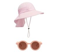 1 Pieza De Sombrero Chal, 1 Pieza De Gafas De Sol para Niños, Sombrero para El Sol para Bebés, Sombrero para El Sol para Niños Pequeños, Sombrero para El Sol De Color Sólido para Niños
