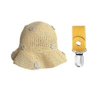 1 Pieza De Sombrero De Paja Para Mujeres Y 1 Clip De Sombrero, Sombrero De Playa De Verano, Sombrero De Protección Solar Plegable, Sombrero Simple Y Versátil.