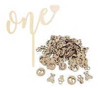 1 Pieza De Tarjeta De Stock, 50 Piezas De Madera Decorativa, Topper De Pastel De Animales Del Bosque, Decoración De Cumpleaños, Topper De Pastel De Madera, Decoración De Pastel De Madera