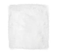 1 Pieza De Tela De Piel SintéTica, Parche De Alfombra, Alfombrilla De Felpa, Parche De Piel Peluda, CojíN De 25 * 25Cm para La DecoracióN del Suelo De La Cabecera del Dormitorio (Blanco)