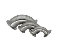 1 pieza de tubo de 102 mm de diámetro exterior, casquillo de 119 mm de diámetro exterior, codo de 90 grados de acero inoxidable, ajuste de abrazadera triple de 4"