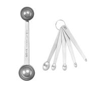 1 Pieza De Una Cuchara De Medición De Doble Cabeza, Una Cuchara De 5 Piezas Con Una Cuchara De Medición, Cuchara De Polvo De Proteína Metálica, Herramienta De Cuchara De Medición De Cocina