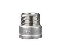 1 pieza de unión de tubería de agua roscada de diámetro igual alargada con rosca macho y hembra de 3/8" de acero inoxidable 304