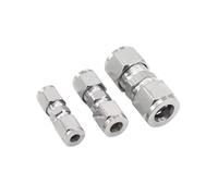 1 pieza de unión reductora de compresión de acero inoxidable 304, 3-16 mm, 1/8", 1/4", 3/8" y 1/2" de diámetro exterior, conector de tubería con doble casquillo.(10mm)