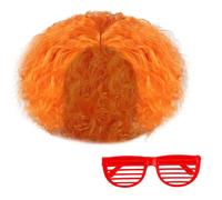 1 Pieza De Vello Corto De Naranja, 1 Pieza De Gafas, Peluca De Personalidad Creativa, Accesorios Para El Cabello Rizado De Roles, Tocado De Disfraces De Fiesta.