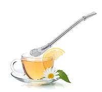 1 pieza de Yerba Mate, pajita para beber, cuchara para beber, hojas sueltas, infusor de té, colador de utensilios de bar, pajitas agitadoras para beber de calabaza mate, 6.18 pulgadas de largo