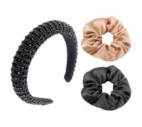 1 Pieza Diadema De Cristal Brillante, 2 Piezas Scrunchie, Diadema De Terciopelo, Diadema De Mujer Antideslizante, Elegante Banda Para El Cabello, Cómoda Banda Ancha Para El Cabello