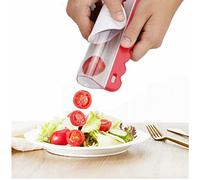 1 pieza divisor de frutas cortador con cremallera creativo pelador de tomates cereza divisor de uva cortador de uva manual herramienta de decoración de frutas para hornear de acero inoxidable