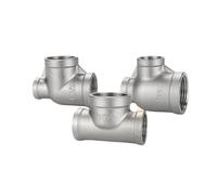 1 pieza DN6/DN8/10/DN15 - Conexión en T reductora de 3 vías con rosca hembra BSPT, acero inoxidable 304(3l4-G1-G1)