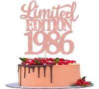 1 pieza edición limitada 1985 Cake Topper Glitter 40th Cumpleaños decoración para tartas 40 años 40 & Fabulosa decoración para tartas para hombres y mujeres cumpleaños fiesta decoración pastel