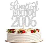 1 pieza edición limitada 2006 Cake Topper Glitter 20th Cumpleaños Decoración para tartas Saludos a los 20 años 20 & Fabuloso Decoración para Pasteles para Hombres y Mujeres Cumpleaños Fiesta Pasteles