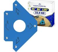 1 Pieza Escuadra Magnetica para Soldar con Fuerza de Tracción de 22,5 kg - Iman Soldar Permiten Ajustar con Precisión Ángulos de 45° 90° 135° - Garantía de 10 Años - MONTERAL