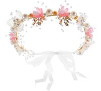 1 pieza flor niña tiara peinado, corola con diamantes de imitación para el cabello, corona de flores, para el pelo, comunión, para bodas, cumpleaños, etc