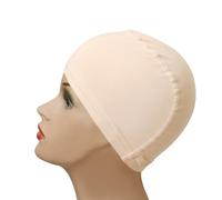 1 pieza gorra de peluca de fibra de bambú cómoda gorra de peluca elástica para pelucas con correa ajustable (beige)