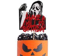 1 pieza Have a Killer Birthday Cake Decor Glitter Horror Clásico Halloween Pastel Decoración para Sangriento Horror Tema Cumpleaños Cake Topper Halloween Fiesta Pastel Decoraciones