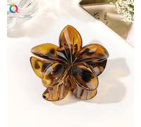 1 pieza Hawaiian Plumeria Haarspangen,bunt Blumen Haarklammer Krallenclips Haarschmuck rutschfeste Flower Hair Clip Haarkrallen Haarkrallen Haarstyling Zubehör für Dick/Dünn Haar,Bernsteingelb