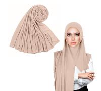 1 Pieza Hijab Musulmana Para Mujer, Ropa Musulmana, Hijab De Oración, Bufanda Color Sólido, Hijab De Protección Contra El Viento Y El Sol, Hijab De Punto, Ropa De Mujer De Oriente Medio (Rosa)