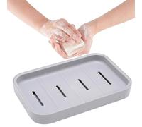 1 Pieza Jabonera Baño,Jaboneras para Pastillas de Jabon,Jaboneras para Baño,Jabonera Champu Solido,Jabonera Viaje,Jabonera con Tapa,Material Plastico,con Tapa,para Baño,Lavabo,Cocina (Gris)