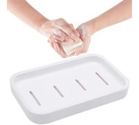 1 Pieza Jabonera Baño,Jaboneras para Pastillas de Jabon,Jaboneras para Baño,Jabonera Champu Solido,Jabonera Viaje,Jabonera con Tapa,Material Plastico,con Tapa,para Baño,Lavabo,Cocina (Blanco)