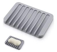 1 Pieza Jabonera de Silicona,Jaboneras de Silicona con desagüe,Caja de jabón,Jabonera con Desagüe,Soporte de jabón de Silicona,Abonera Antideslizante,para Baño,Cocina,Encimera,Viaje(Gris)