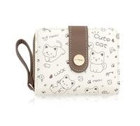 1 Pieza Linda Billetera De Gatito, Billetera Corta, Billetera para Niñas, Billetera De Cuero PU, Billetera De Diseño Divertido