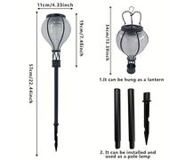 1 pieza Linterna aerostático LED transparente colgante usuarios, con estaca , para exteriores, con energía solar, para jardín, patio, , decoraciones de y visualización ornamental