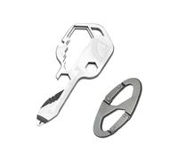 1 Pieza Llave Multifunción 24 en 1, Acero Inoxidable, Mini Herramienta Portátil, Con Llavero Figura 8, Abrebotellas, Destornillador, Regla, Llave