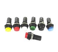 1 pieza LOT10, interruptor pulsador momentáneo/mantenido SPST de 2 pines con orificio de montaje de 12 mm(50R,Maintained)